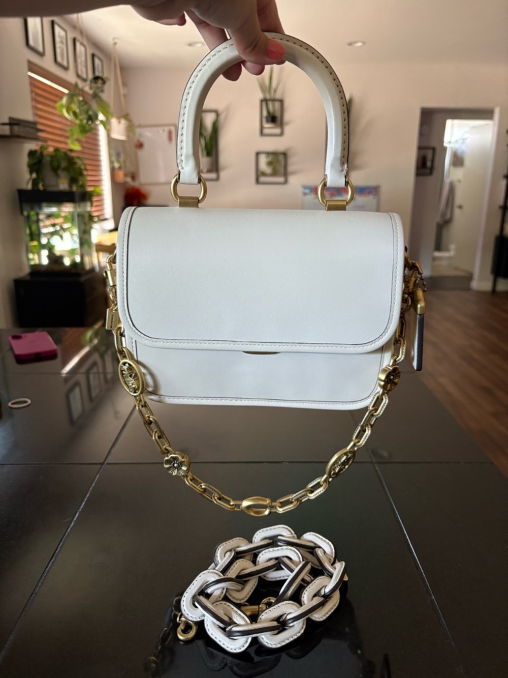 1941 Coach Rogue Top handle in Chalk